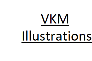 Logo with 'VKM Illustrations' text on a white background