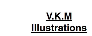 Logo with 'VKM Illustrations' text on a white background