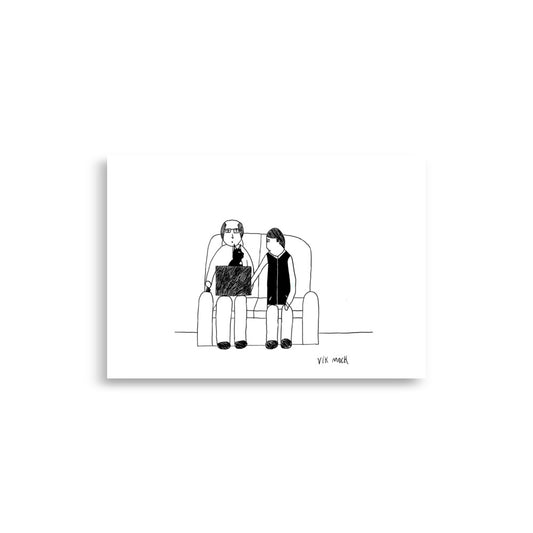 A4 funny corporate office wall art print titled The CEO featuring a tech department cartoon illustration by London artist VKM Illustrations.